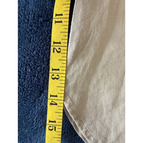 H&M Linen Blend Beige Long Sleeve Button Up Men's M Preppy Casual Soft NWT (P13) - Picture 8 of 10